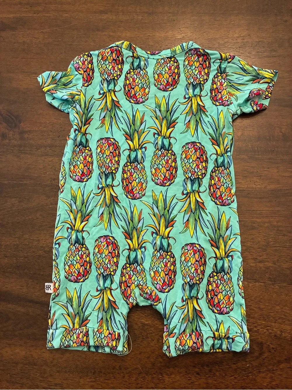 Bums and Roses Bamboo Shortie Romper 3-6 Months Feelin’ Pine Pineapple Blue